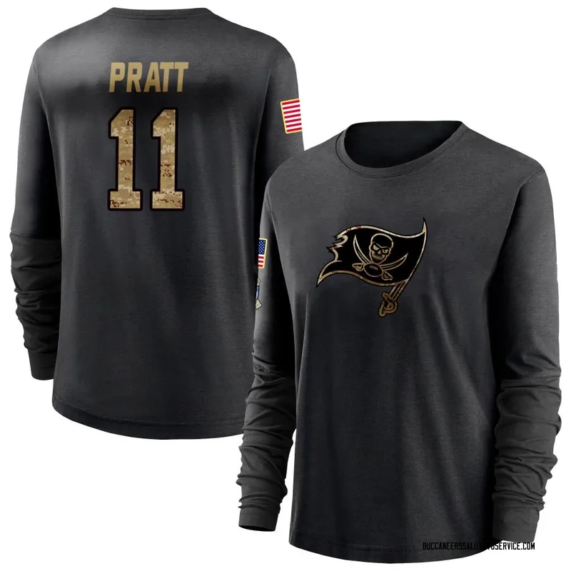 Women's Michael Pratt Tampa Bay Buccaneers Black 2020 Salute To Service Sideline Performance Long Sleeve T-Shirt