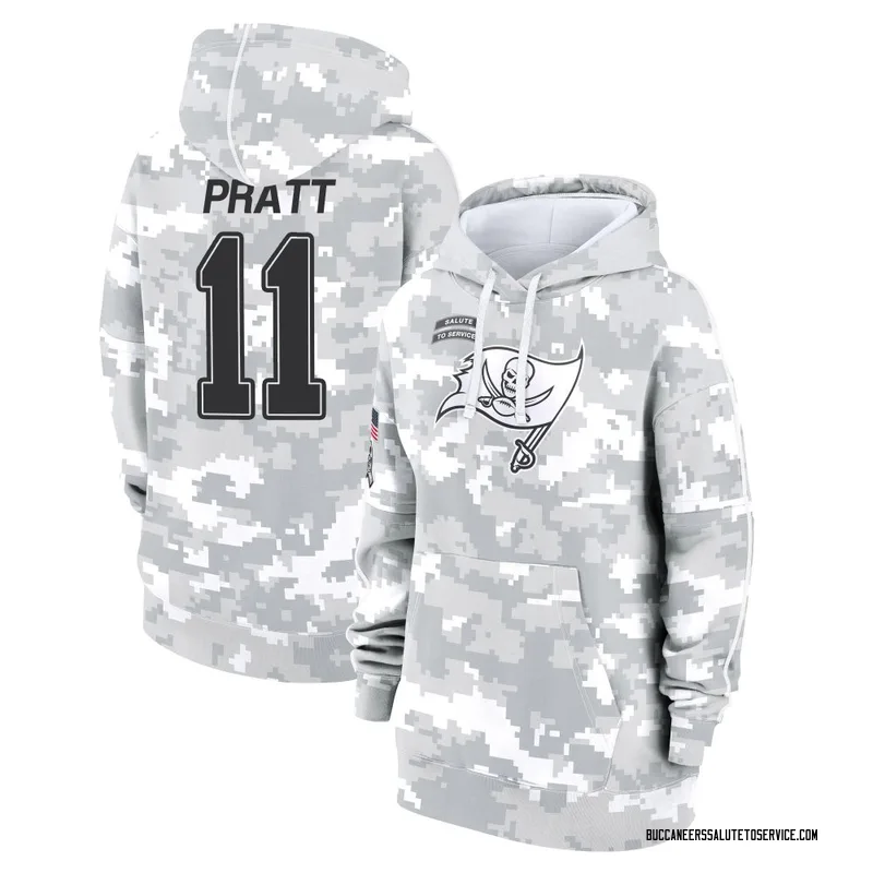 Women's Michael Pratt Tampa Bay Buccaneers Camo Arctic 2024 Salute to Service Club Fleece Pullover Hoodie