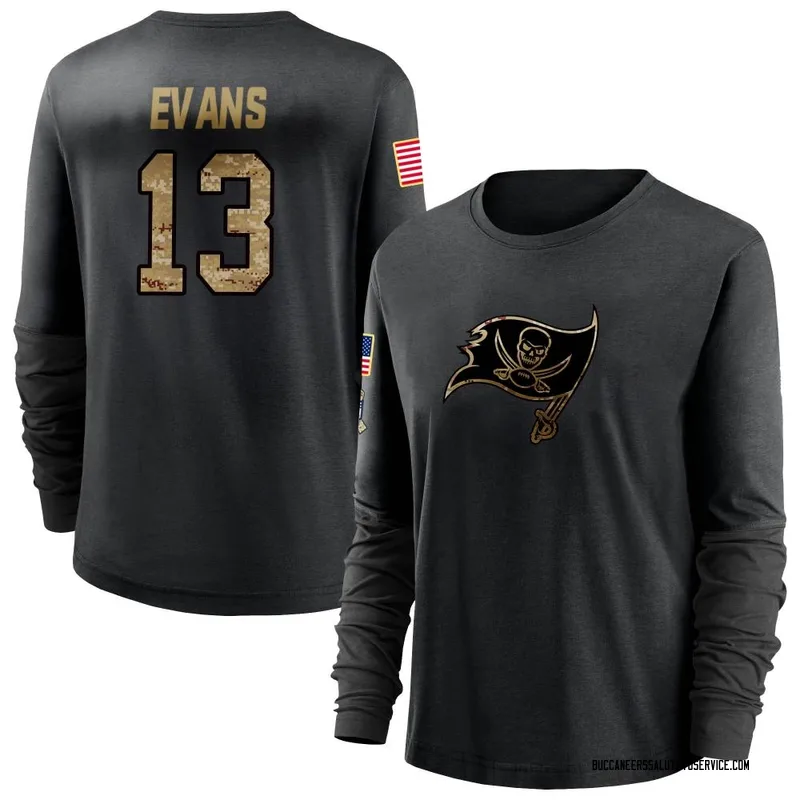 Women's Mike Evans Tampa Bay Buccaneers Black 2020 Salute To Service Sideline Performance Long Sleeve T-Shirt