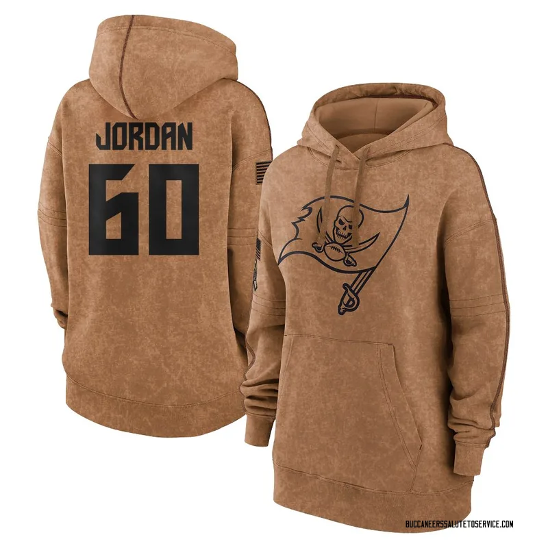 Women's Mike Jordan Tampa Bay Buccaneers Brown 2023 Salute To Service Pullover Hoodie