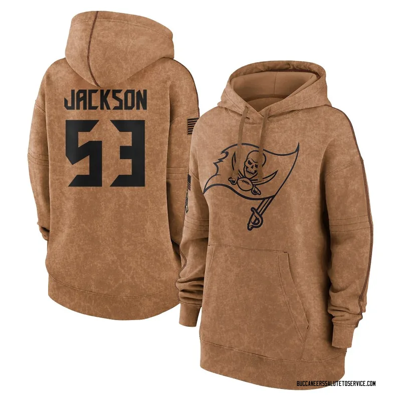 Women's Nick Jackson Tampa Bay Buccaneers Brown 2023 Salute To Service Pullover Hoodie