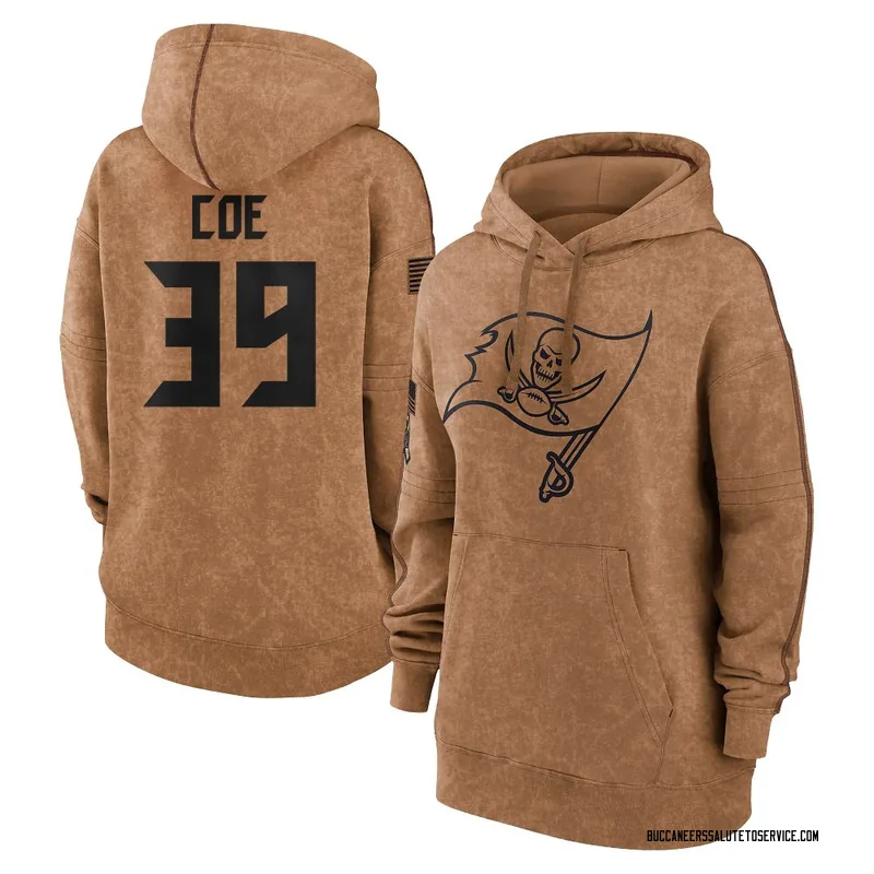 Women's Ryan Coe Tampa Bay Buccaneers Brown 2023 Salute To Service Pullover Hoodie