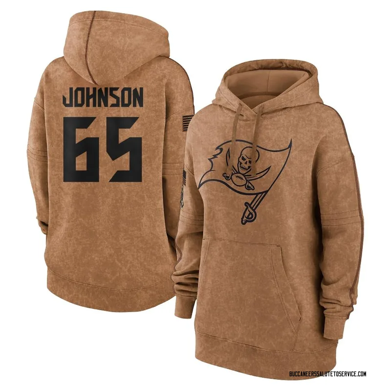 Women's Ryan Johnson Tampa Bay Buccaneers Brown 2023 Salute To Service Pullover Hoodie
