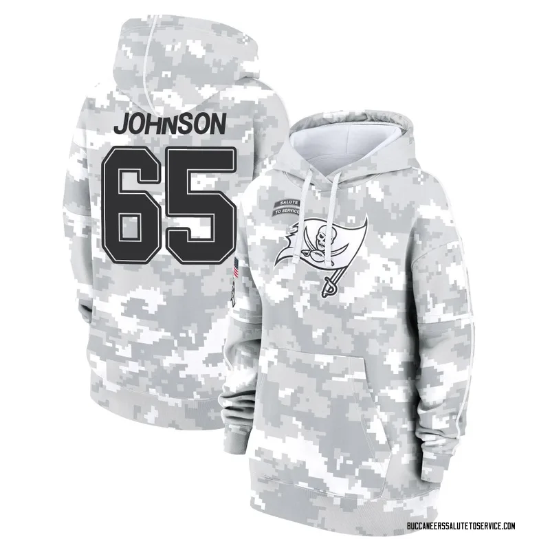 Women's Ryan Johnson Tampa Bay Buccaneers Camo Arctic 2024 Salute to Service Club Fleece Pullover Hoodie