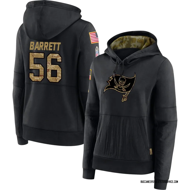 Women's Shaquil Barrett Tampa Bay Buccaneers Black 2020 Salute to Service Sideline Performance Pullover Hoodie