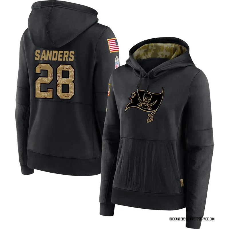 Women's Shilo Sanders Tampa Bay Buccaneers Black 2020 Salute to Service Sideline Performance Pullover Hoodie