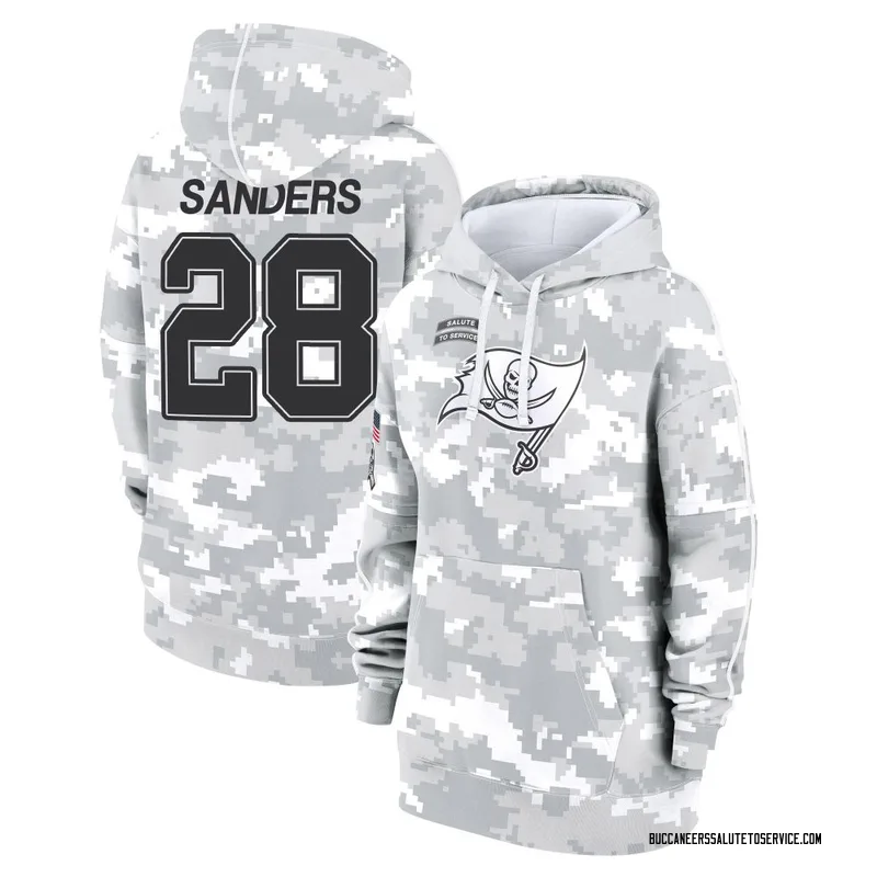Women's Shilo Sanders Tampa Bay Buccaneers Camo Arctic 2024 Salute to Service Club Fleece Pullover Hoodie