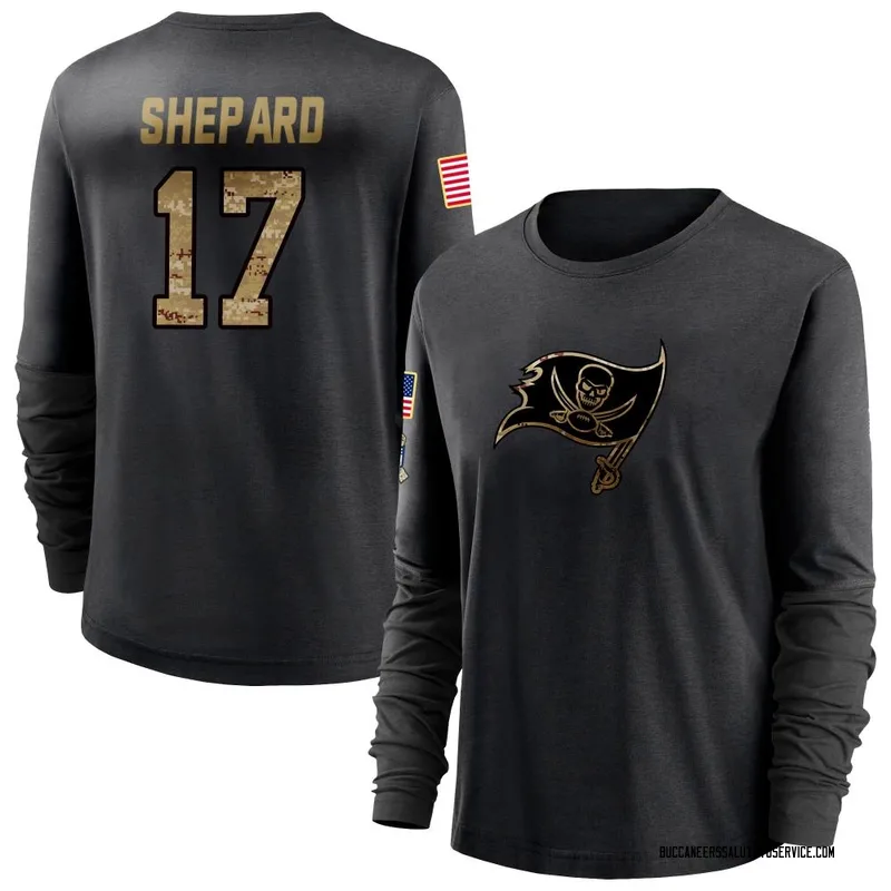 Women's Sterling Shepard Tampa Bay Buccaneers Black 2020 Salute To Service Sideline Performance Long Sleeve T-Shirt