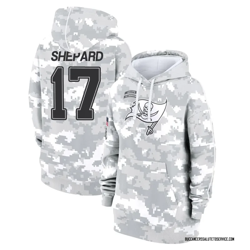 Women's Sterling Shepard Tampa Bay Buccaneers Camo Arctic 2024 Salute to Service Club Fleece Pullover Hoodie