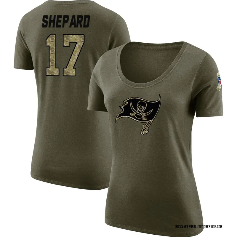 Women's Sterling Shepard Tampa Bay Buccaneers Legend Olive Salute to Service Scoop Neck T-Shirt