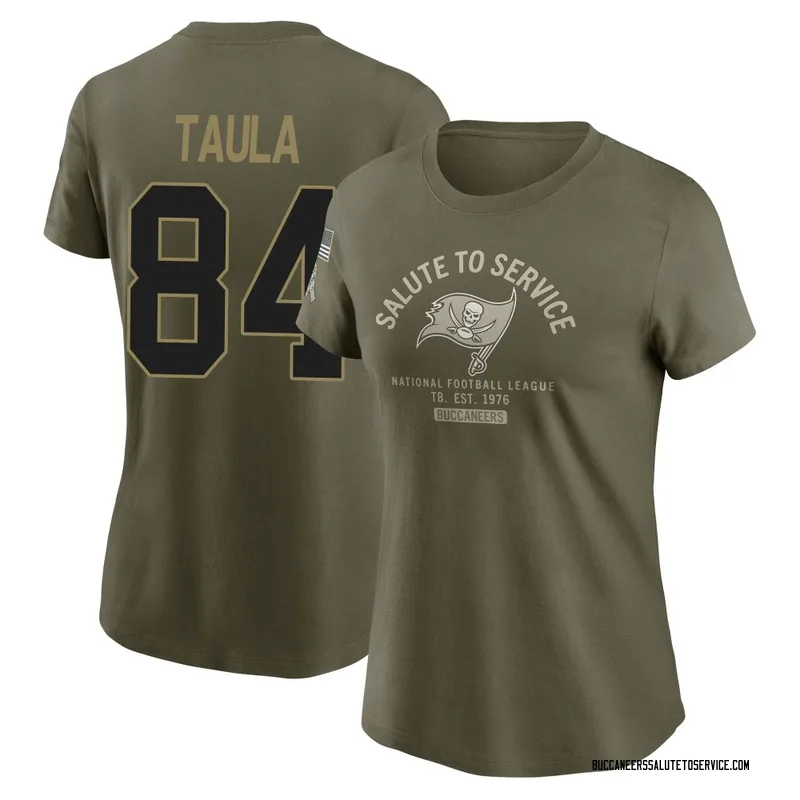Women's Tanner Taula Tampa Bay Buccaneers Olive 2025 Salute to Service Sideline T-Shirt