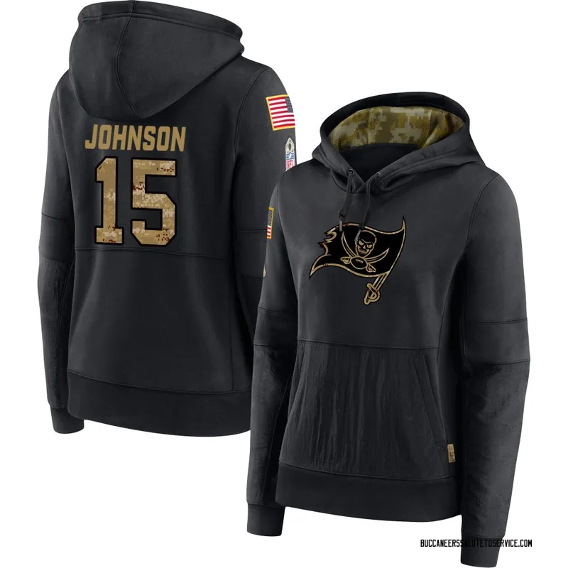 Women's Tez Johnson Tampa Bay Buccaneers Black 2020 Salute to Service Sideline Performance Pullover Hoodie