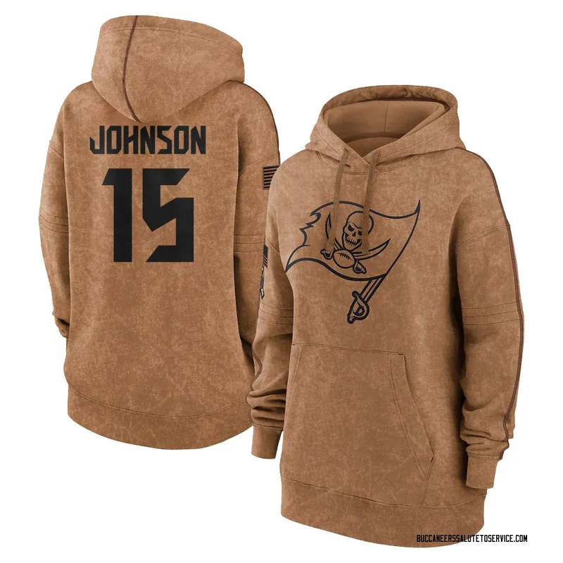 Women's Tez Johnson Tampa Bay Buccaneers Brown 2023 Salute To Service Pullover Hoodie