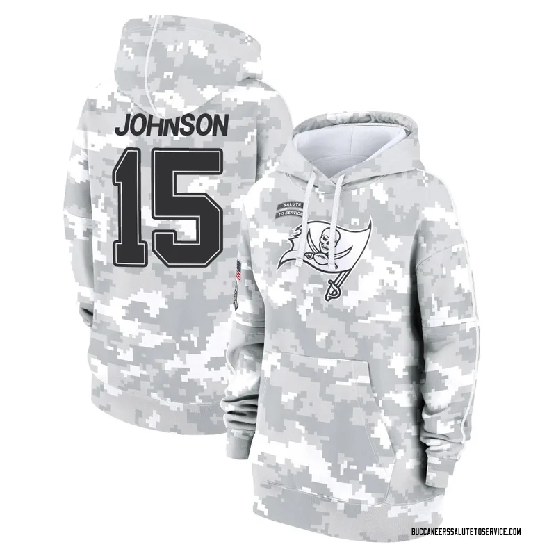 Women's Tez Johnson Tampa Bay Buccaneers Camo Arctic 2024 Salute to Service Club Fleece Pullover Hoodie