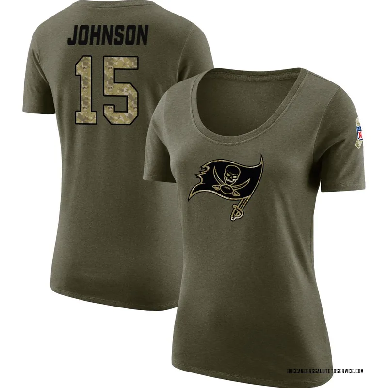 Women's Tez Johnson Tampa Bay Buccaneers Legend Olive Salute to Service Scoop Neck T-Shirt