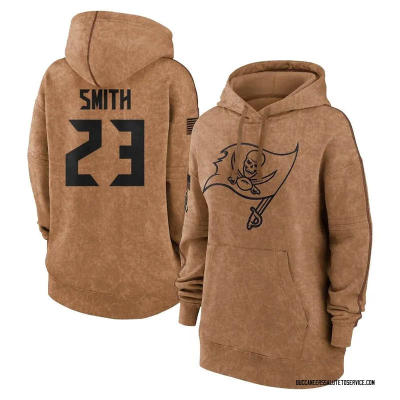 Women's Tykee Smith Tampa Bay Buccaneers Brown 2023 Salute To Service Pullover Hoodie