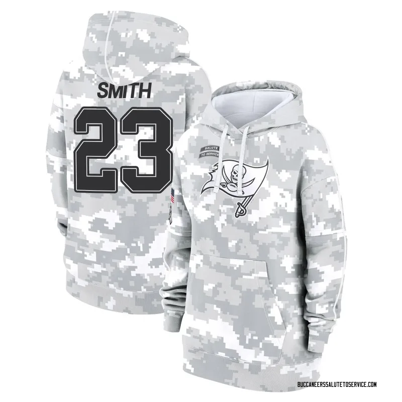 Women's Tykee Smith Tampa Bay Buccaneers Camo Arctic 2024 Salute to Service Club Fleece Pullover Hoodie