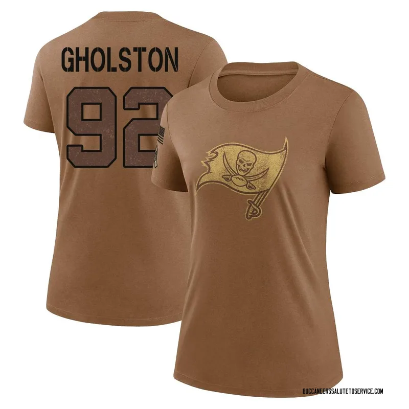 Women's William Gholston Tampa Bay Buccaneers Legend Brown 2023 Salute To Service Performance T-Shirt