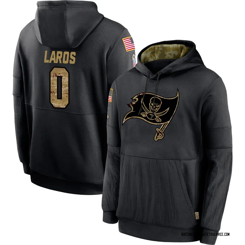 Youth Aidan Laros Tampa Bay Buccaneers Black 2020 Salute to Service Sideline Performance Pullover Hoodie
