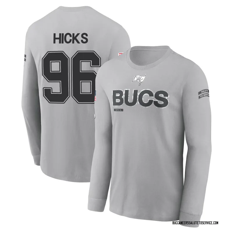 Youth Akiem Hicks Tampa Bay Buccaneers Gray 2024 Salute to Service Long Sleeve T-Shirt