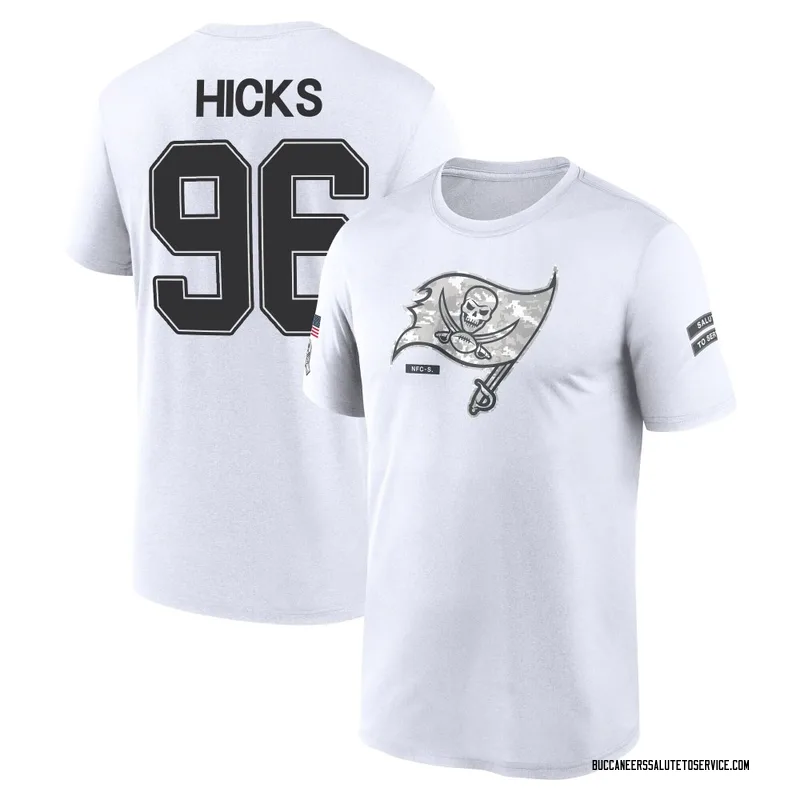 Youth Akiem Hicks Tampa Bay Buccaneers Legend White 2024 Salute to Service Performance T-Shirt