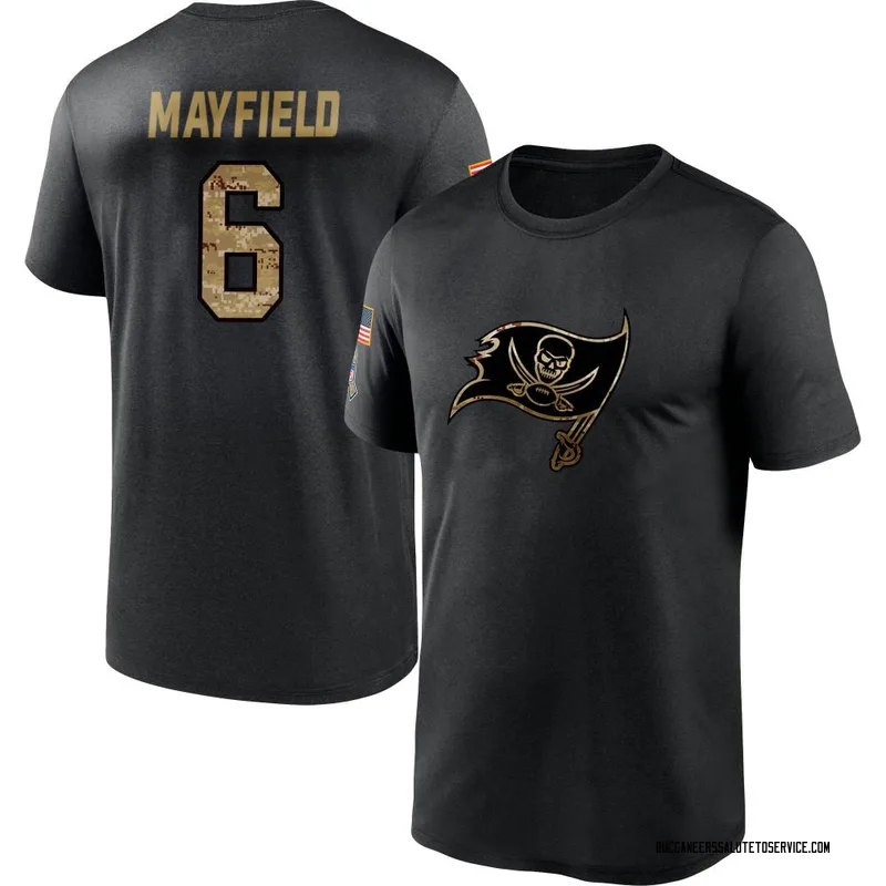 Youth Baker Mayfield Tampa Bay Buccaneers Black 2020 Salute To Service Performance T-Shirt