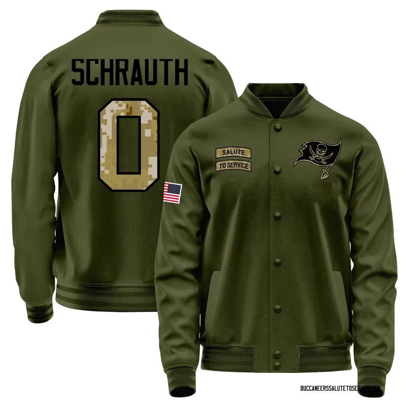 Youth Billy Schrauth Tampa Bay Buccaneers Olive Salute to Service Sideline Performance Jacket