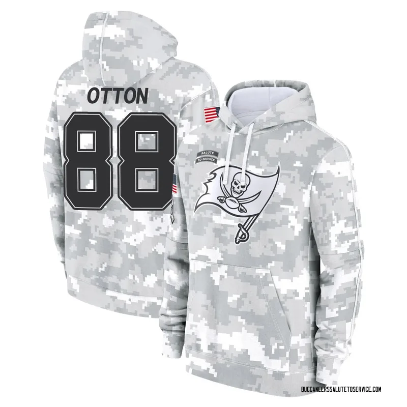 Youth Cade Otton Tampa Bay Buccaneers Camo Arctic 2024 Salute to Service Club Fleece Pullover Hoodie