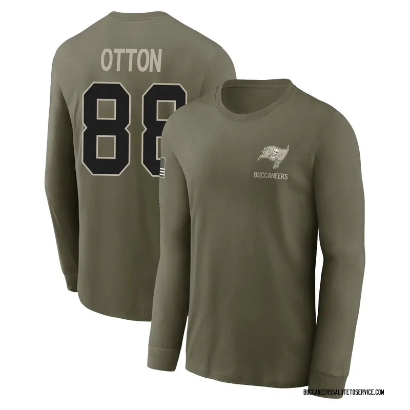 Youth Cade Otton Tampa Bay Buccaneers Olive 2025 Salute to Service Sideline Long Sleeve T-Shirt