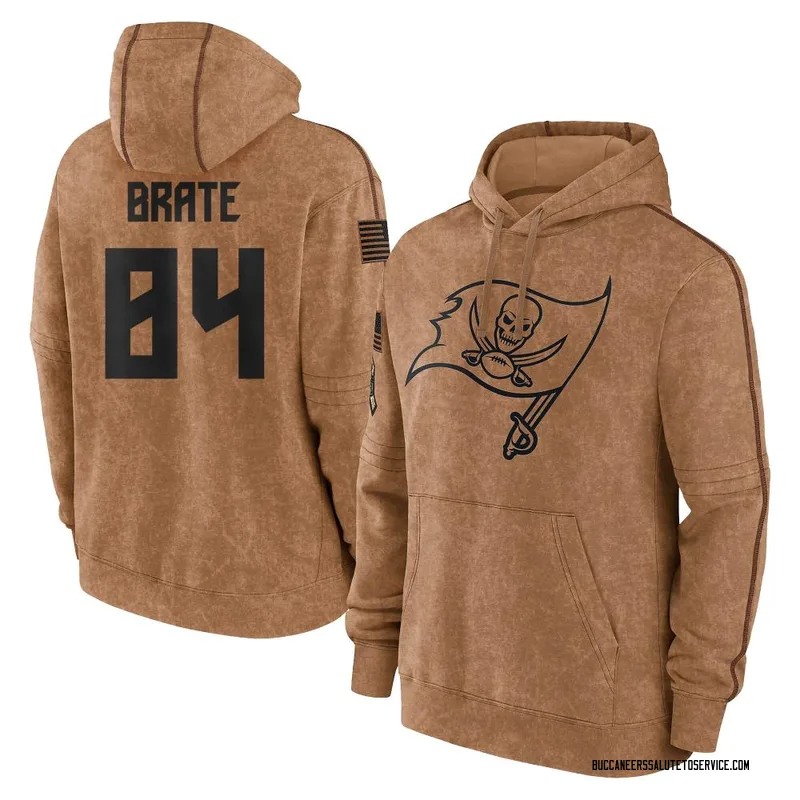 Youth Cameron Brate Tampa Bay Buccaneers Brown 2023 Salute To Service Club Pullover Hoodie