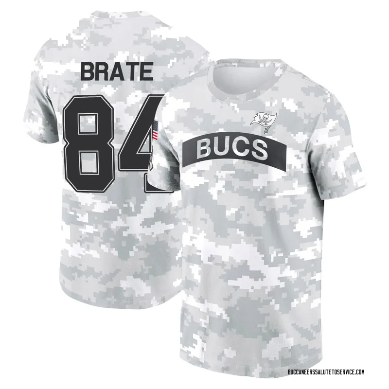 Youth Cameron Brate Tampa Bay Buccaneers Camo Arctic 2024 Salute to Service Performance T-Shirt