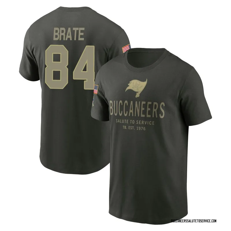 Youth Cameron Brate Tampa Bay Buccaneers Green Forest/ 2025 Salute to Service Sideline Primary Edge T-Shirt