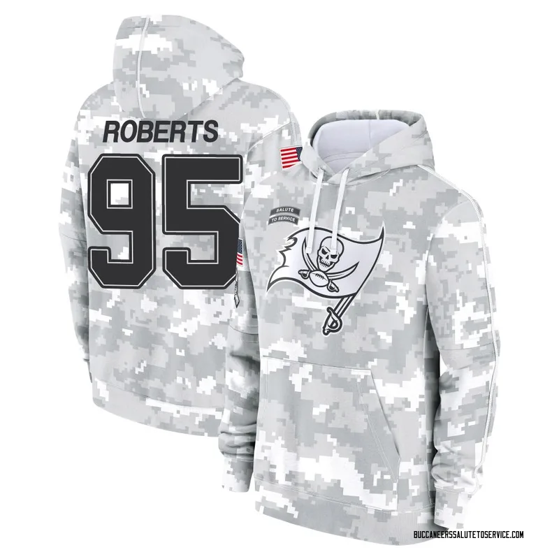 Youth Elijah Roberts Tampa Bay Buccaneers Camo Arctic 2024 Salute to Service Club Fleece Pullover Hoodie