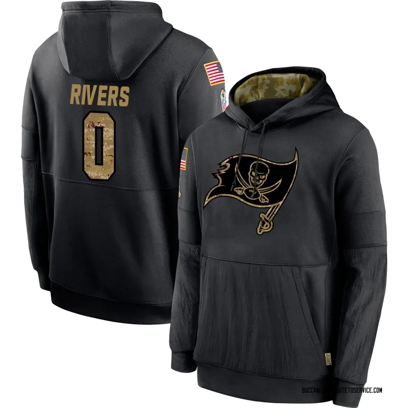 Youth Eric Rivers Tampa Bay Buccaneers Black 2020 Salute to Service Sideline Performance Pullover Hoodie
