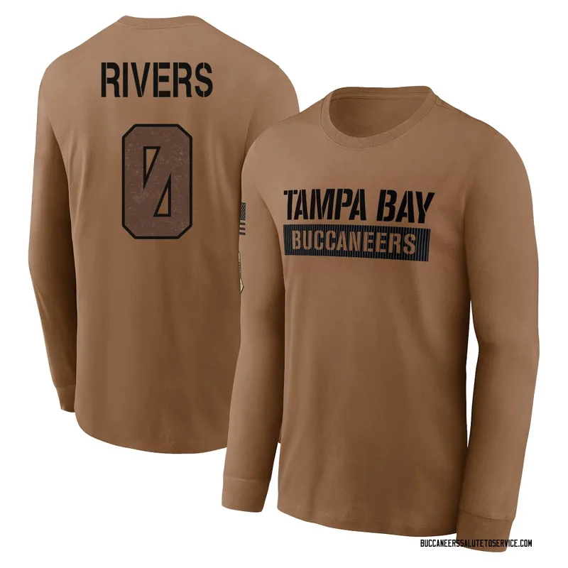 Youth Eric Rivers Tampa Bay Buccaneers Brown 2023 Salute To Service Long Sleeve T-Shirt