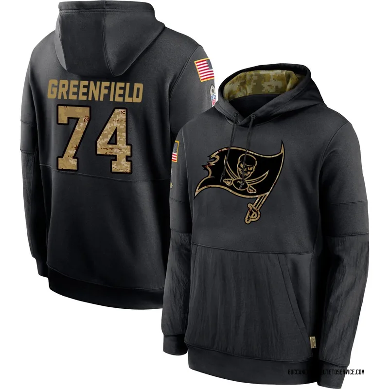 Youth Garret Greenfield Tampa Bay Buccaneers Black 2020 Salute to Service Sideline Performance Pullover Hoodie