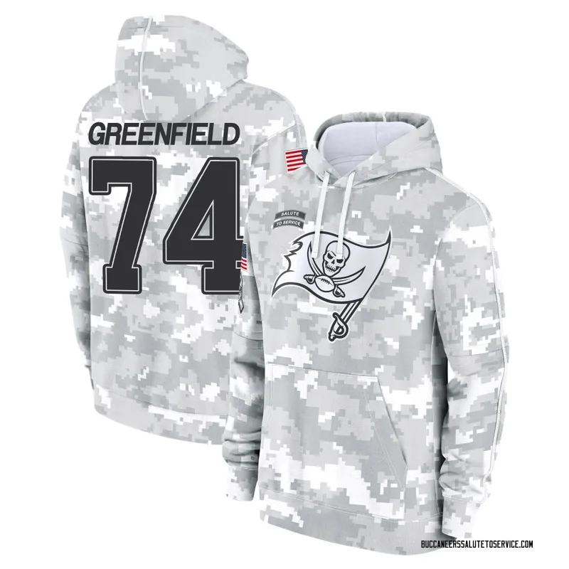 Youth Garret Greenfield Tampa Bay Buccaneers Camo Arctic 2024 Salute to Service Club Fleece Pullover Hoodie