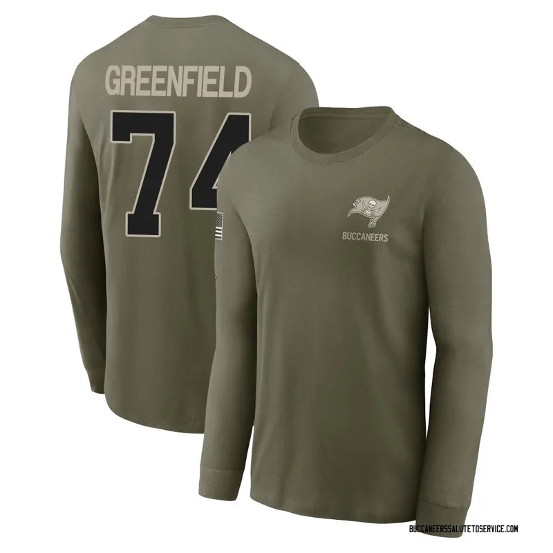 Youth Garret Greenfield Tampa Bay Buccaneers Olive 2025 Salute to Service Sideline Long Sleeve T-Shirt