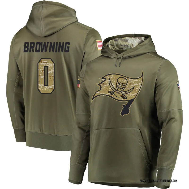 Youth Jake Browning Tampa Bay Buccaneers Olive Salute to Service Pullover Hoodie