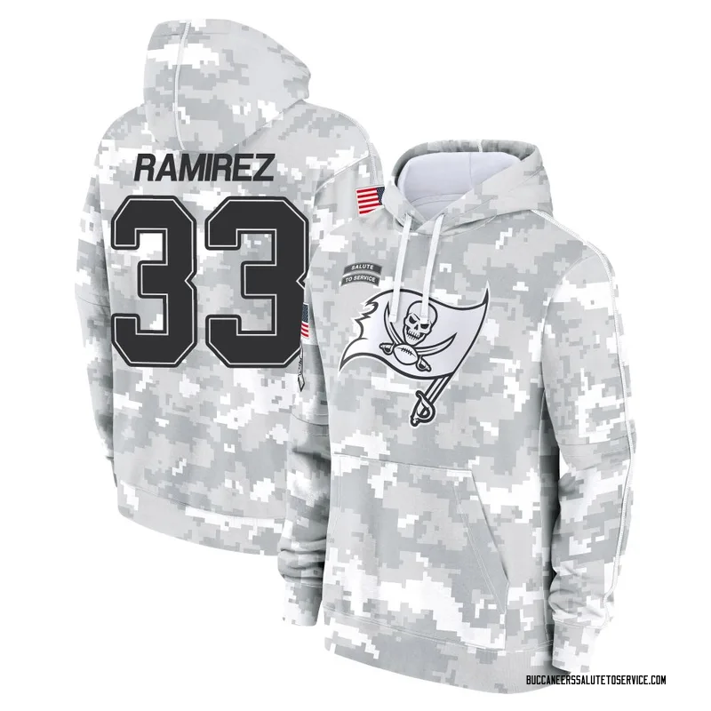 Youth Jose Ramirez Tampa Bay Buccaneers Camo Arctic 2024 Salute to Service Club Fleece Pullover Hoodie