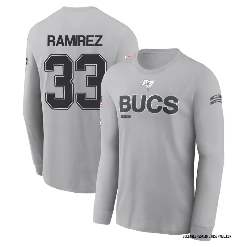 Youth Jose Ramirez Tampa Bay Buccaneers Gray 2024 Salute to Service Long Sleeve T-Shirt
