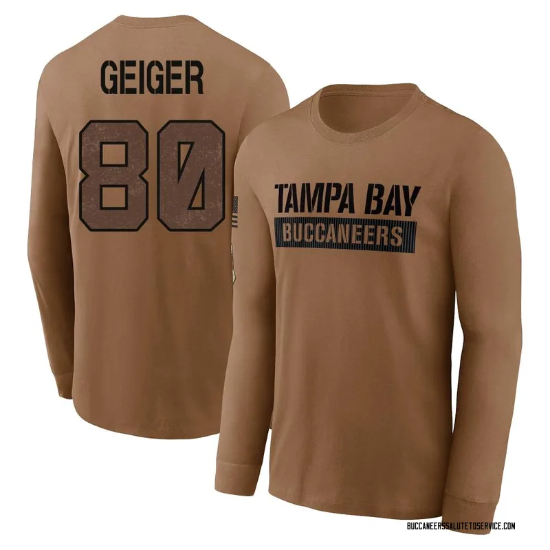 Youth Kaylon Geiger Tampa Bay Buccaneers Brown 2023 Salute To Service Long Sleeve T-Shirt
