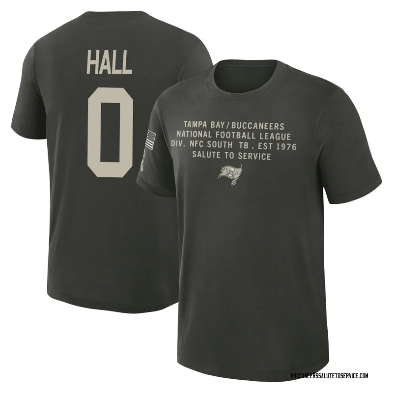 Youth Kemon Hall Tampa Bay Buccaneers Green Dark/ 2025 Salute to Service Sideline Slub T-Shirt