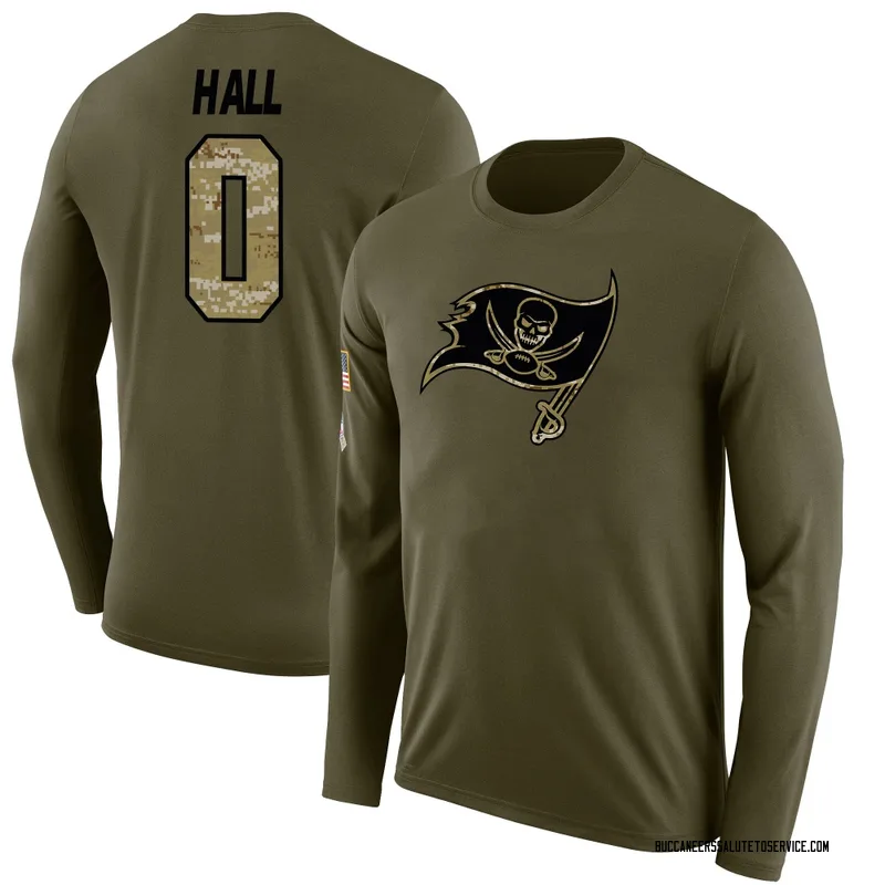 Youth Kemon Hall Tampa Bay Buccaneers Legend Olive Salute to Service Sideline Long Sleeve T-Shirt