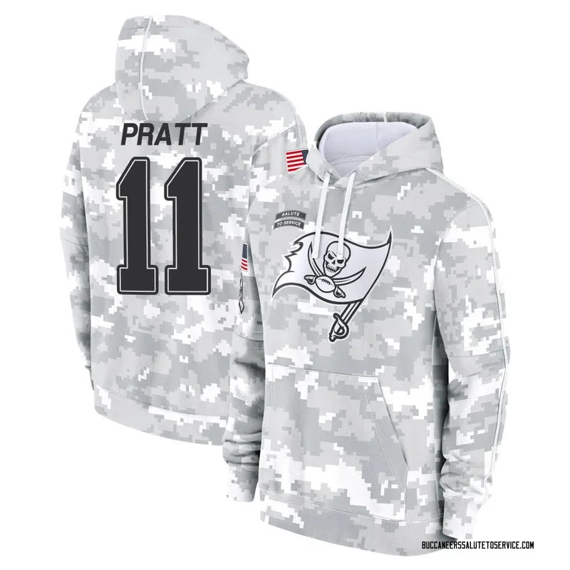 Youth Michael Pratt Tampa Bay Buccaneers Camo Arctic 2024 Salute to Service Club Fleece Pullover Hoodie