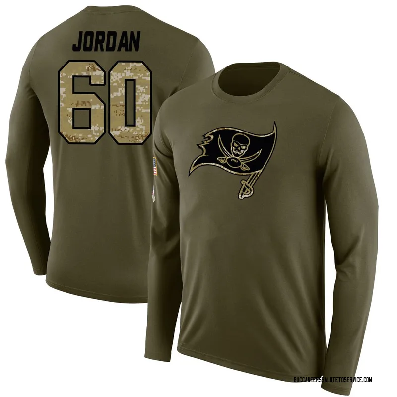 Youth Mike Jordan Tampa Bay Buccaneers Legend Olive Salute to Service Sideline Long Sleeve T-Shirt