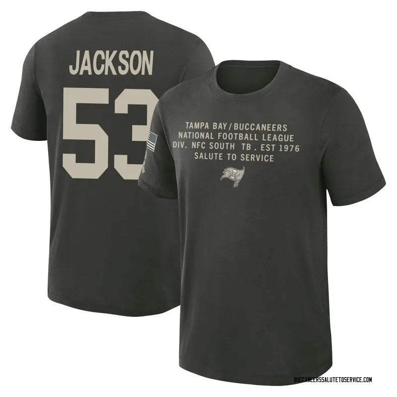 Youth Nick Jackson Tampa Bay Buccaneers Green Dark/ 2025 Salute to Service Sideline Slub T-Shirt