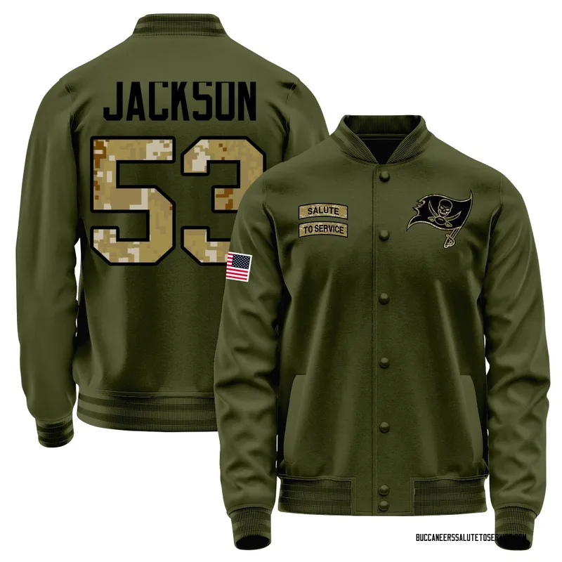 Youth Nick Jackson Tampa Bay Buccaneers Olive Salute to Service Sideline Performance Jacket