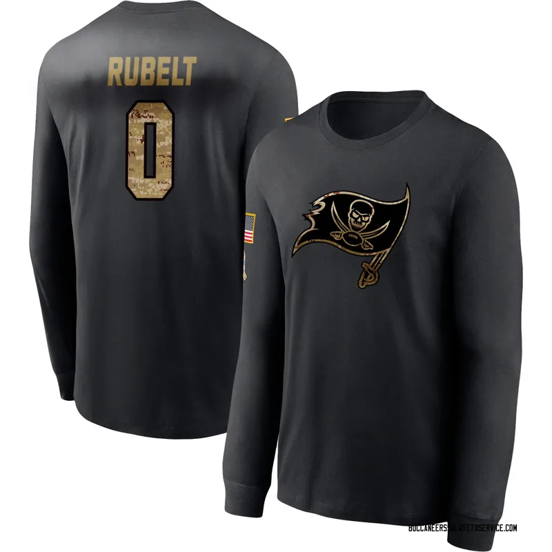 Youth Paul Rubelt Tampa Bay Buccaneers Black 2020 Salute To Service Sideline Performance Long Sleeve T-Shirt