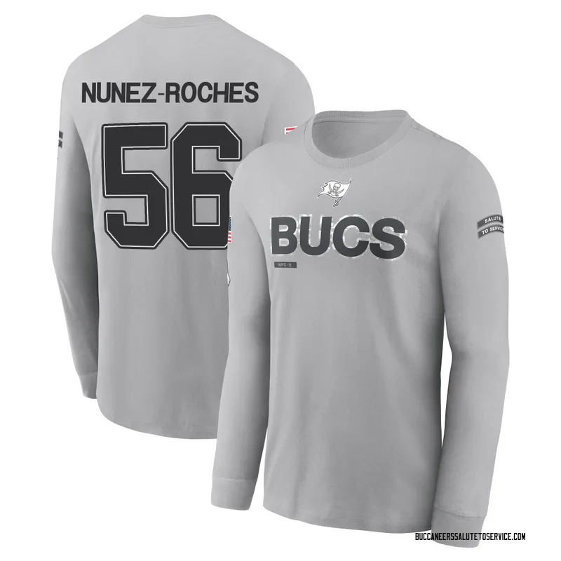 Youth Rakeem Nunez-Roches Tampa Bay Buccaneers Gray 2024 Salute to Service Long Sleeve T-Shirt